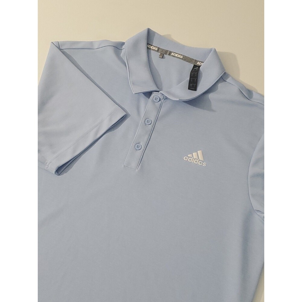 adidas Men's Climacool Short Sleeve Polo Shirt, Blue, Medium
